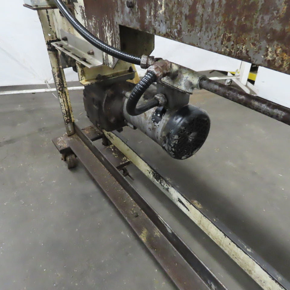 Slide Bed Conveyor 4" Belt 14'OAL 11FPM W/Casters 460V 3Ph