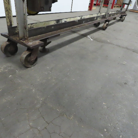 Slide Bed Conveyor 4" Belt 14'OAL 11FPM W/Casters 460V 3Ph