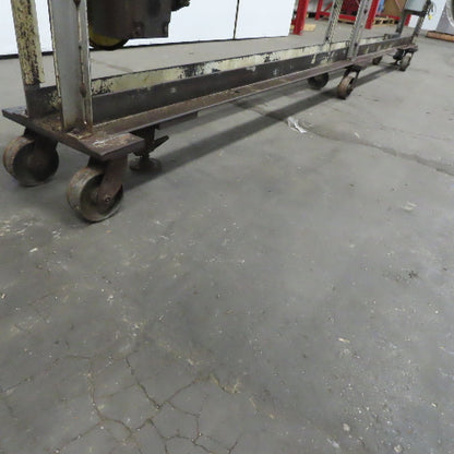 Slide Bed Conveyor 4" Belt 14'OAL 11FPM W/Casters 460V 3Ph