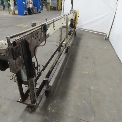 Slide Bed Conveyor 4" Belt 14'OAL 11FPM W/Casters 460V 3Ph