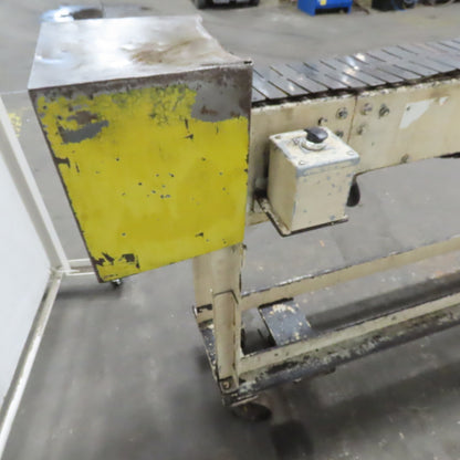 Slide Bed Conveyor 7-1/2" Belt 124"OAL 11FPM W/Casters 208-230/460V 3Ph