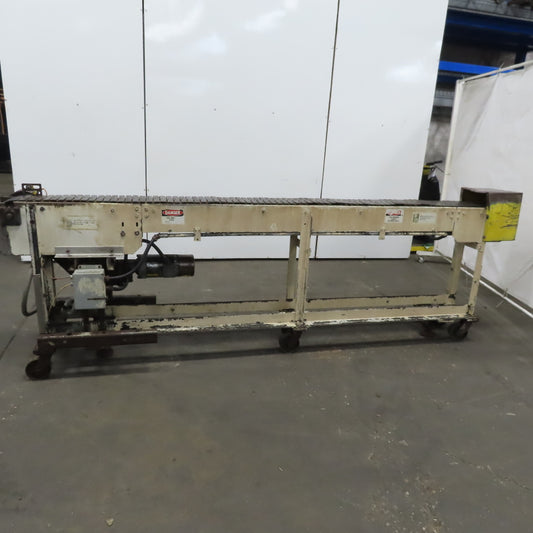 Slide Bed Conveyor 7-1/2" Belt 124"OAL 11FPM W/Casters 208-230/460V 3Ph