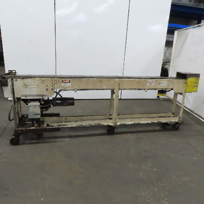 Slide Bed Conveyor 7-1/2" Belt 124"OAL 11FPM W/Casters 208-230/460V 3Ph