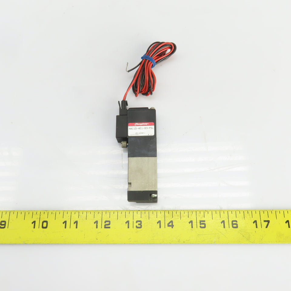 Humphrey HA110-4E1-83-PSL Single Solenoid Pneumatic Valve 24VDC 20-100psi