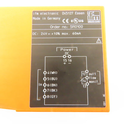 IFM SR0100 24VDC Control Monitor For Flow Sensors