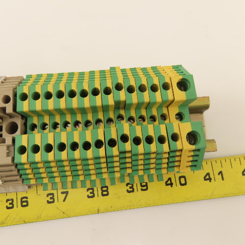 Weidmuller WDU2.5 Din Mount Pass Thru Wire Terminal Block Grounds Lot Of 66