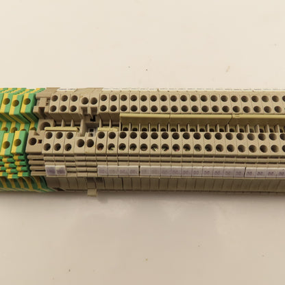 Weidmuller WDU2.5 Din Mount Pass Thru Wire Terminal Block Grounds Lot Of 66