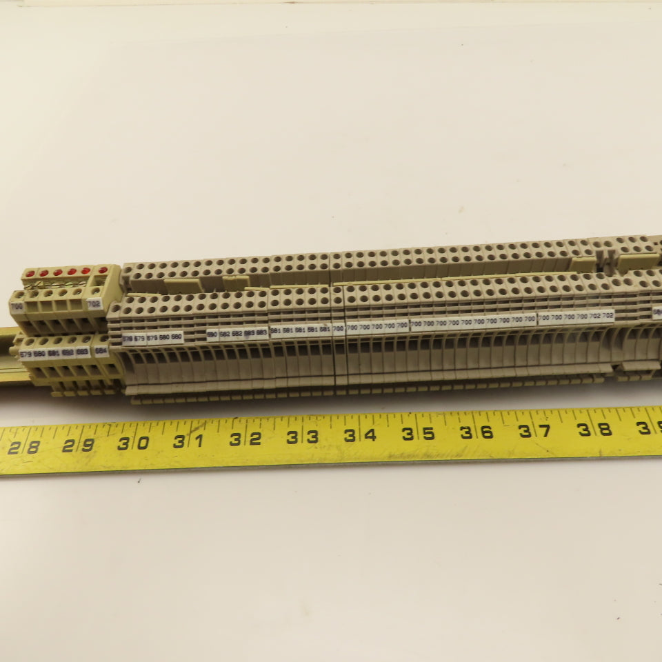 Weidmuller WDU2.5 Din Mount Pass Thru Wire Terminal Block Grounds Lot Of 66