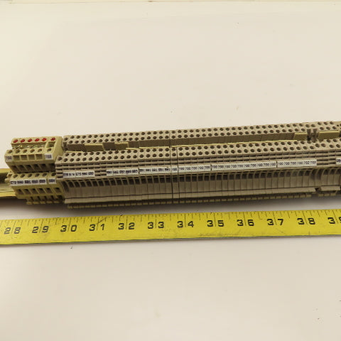 Weidmuller WDU2.5 Din Mount Pass Thru Wire Terminal Block Grounds Lot Of 66
