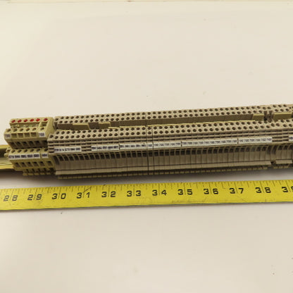 Weidmuller WDU2.5 Din Mount Pass Thru Wire Terminal Block Grounds Lot Of 66