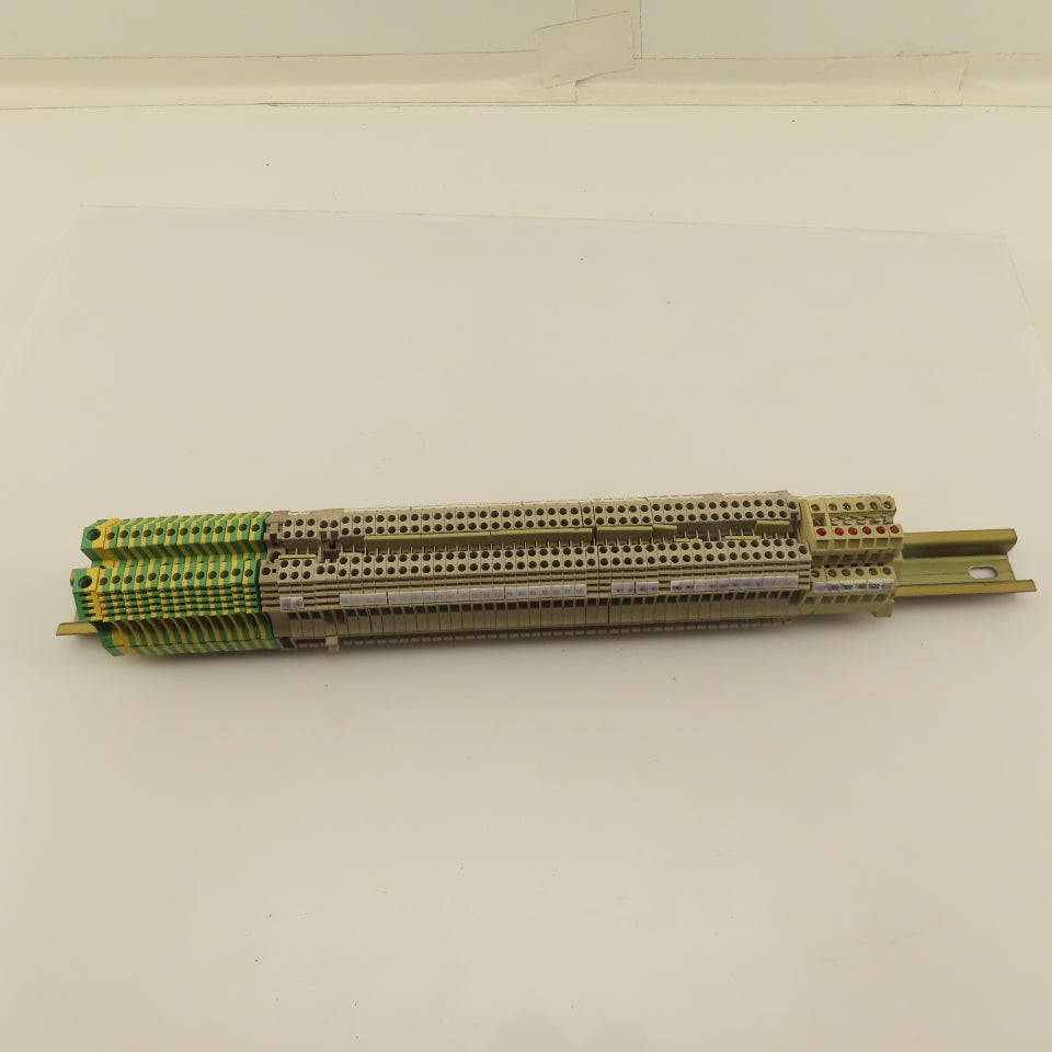 Weidmuller WDU2.5 Din Mount Pass Thru Wire Terminal Block Grounds Lot Of 66