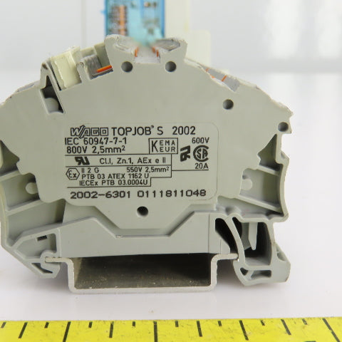 Allen Bradley 1492-L3 Terminal Blocks On Din Rail 28 Pcs/Waco 2002-6301 37 Pcs