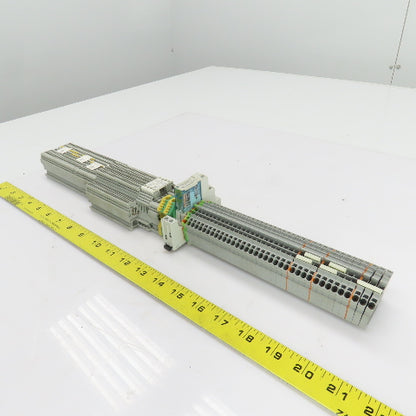 Allen Bradley 1492-L3 Terminal Blocks On Din Rail 28 Pcs/Waco 2002-6301 37 Pcs