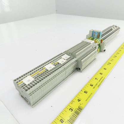 Allen Bradley 1492-L3 Terminal Blocks On Din Rail 28 Pcs/Waco 2002-6301 37 Pcs