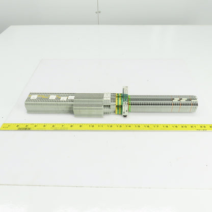 Allen Bradley 1492-L3 Terminal Blocks On Din Rail 28 Pcs/Waco 2002-6301 37 Pcs