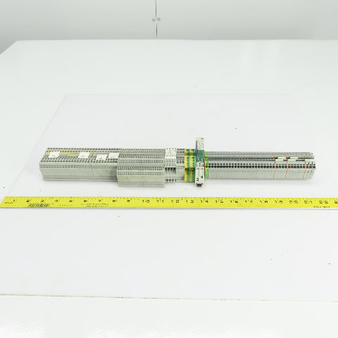 Allen Bradley 1492-L3 Terminal Blocks On Din Rail 28 Pcs/Waco 2002-6301 37 Pcs