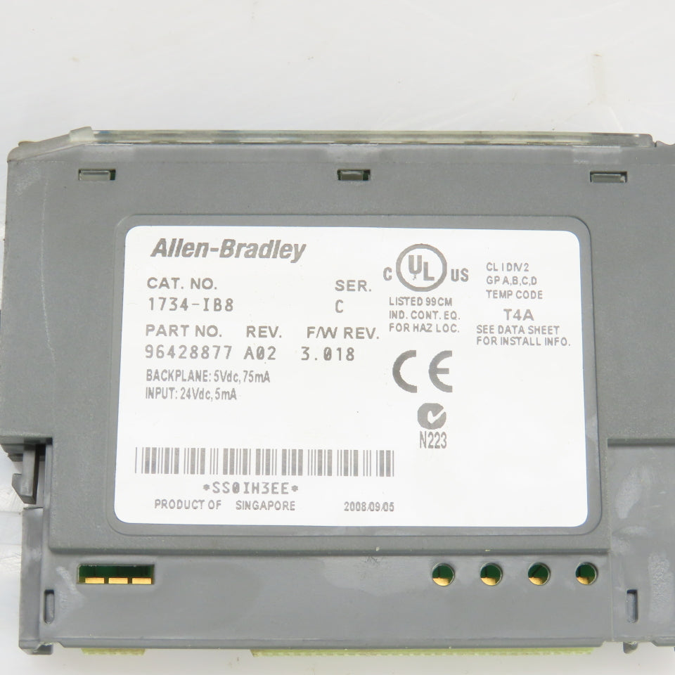 Allen Bradley 1734-IB8 24VDC Sink Input Module F/W 3.018 Rev.A02