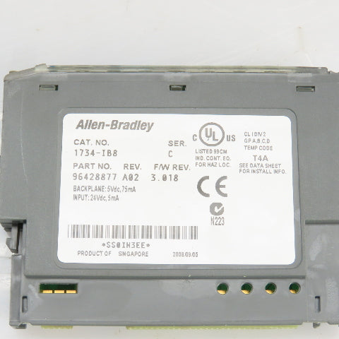 Allen Bradley 1734-IB8 24VDC Sink Input Module F/W 3.018 Rev.A02