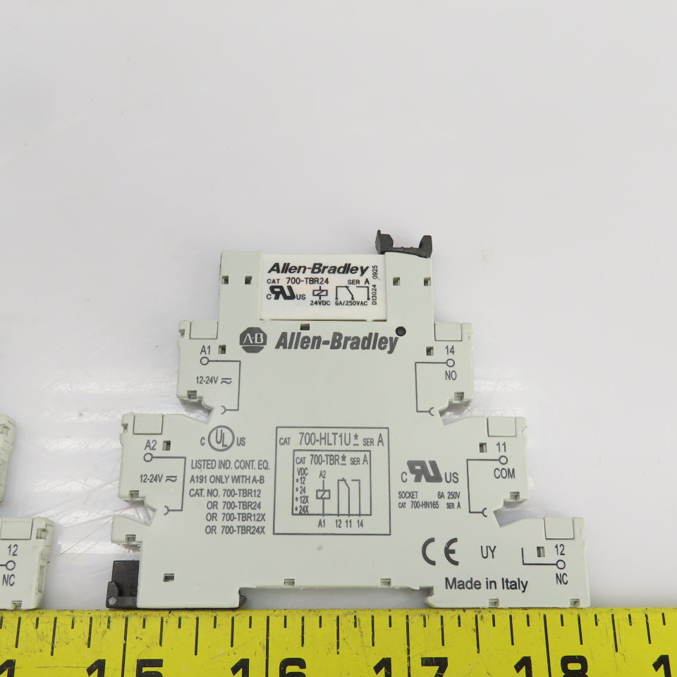 Allen Bradley 700-HLT1U Ser.A Terminal Block W/700-TBR24 Ser.A Relay Lot Of 4