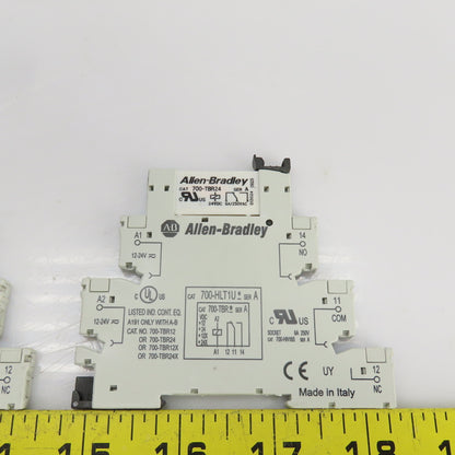 Allen Bradley 700-HLT1U Ser.A Terminal Block W/700-TBR24 Ser.A Relay Lot Of 4