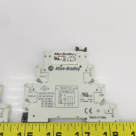 Allen Bradley 700-HLT1U Ser.A Terminal Block W/700-TBR24 Ser.A Relay Lot Of 4