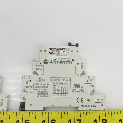 Allen Bradley 700-HLT1U Ser.A Terminal Block W/700-TBR24 Ser.A Relay Lot Of 4