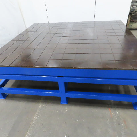 1" Thick Machined Top Steel Fabrication Layout Grid Work Bench Table 108x96x34