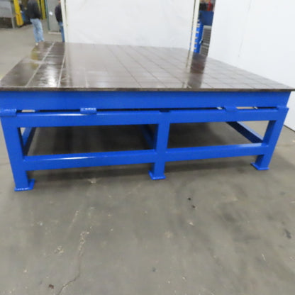 1" Thick Machined Top Steel Fabrication Layout Grid Work Bench Table 108x96x34