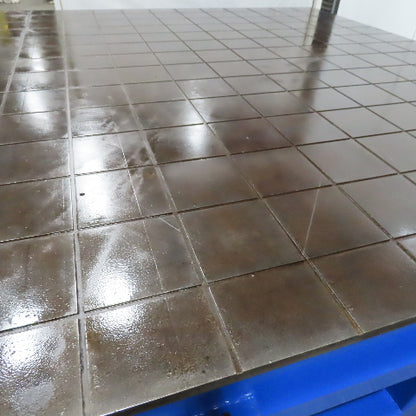 1" Thick Machined Top Steel Fabrication Layout Grid Work Bench Table 108x96x34