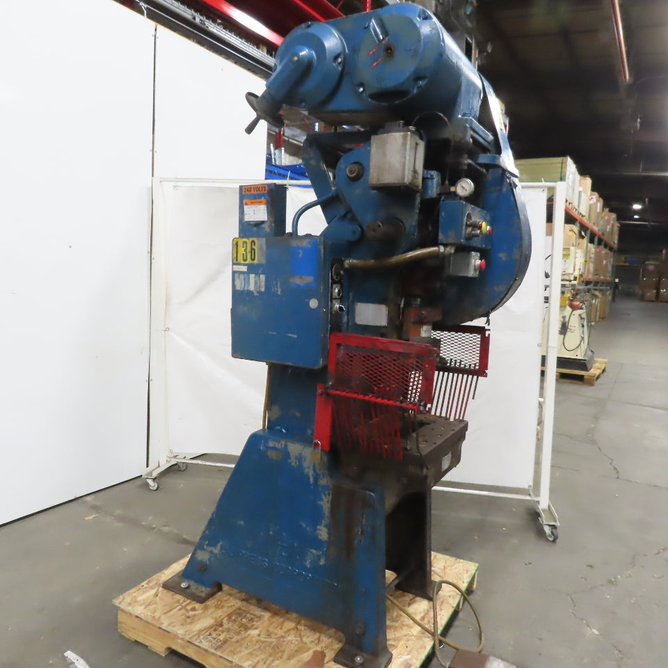 L & S Model 22 20 Ton OBI Punch Press 1-1/2" Stroke 6-1/2" Throat 3Ph