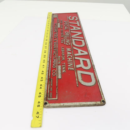 Standard Special Drilling Machine Ross Gear Division Machine Plate 22" x 6"