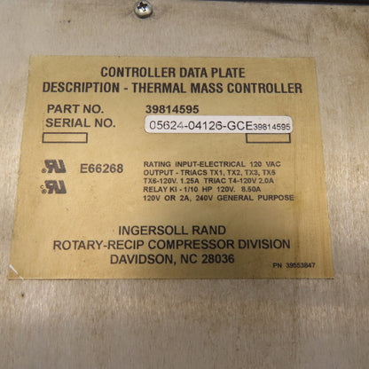Ingersoll Rand 39814595 120V Operator Control Panel M1900T Compressed Air Dryer