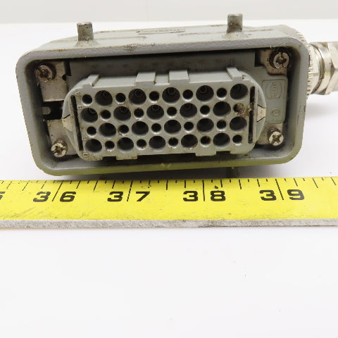 Harting HAN-D40F 40 Pin Female Solder Cup Side Entry Cable Housing Hood