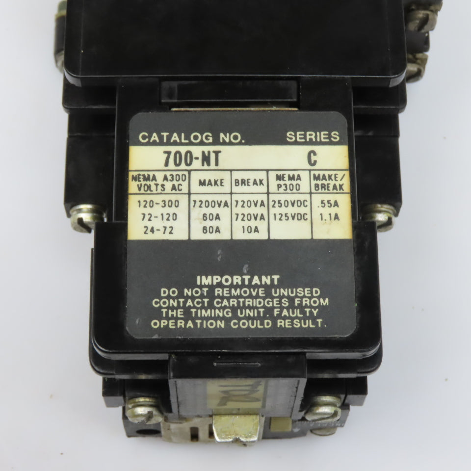 Allen Bradley 700-N400A1 On/Off Delay Timing Relay 300V MAX 120V Coil