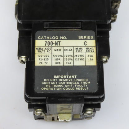 Allen Bradley 700-N400A1 On/Off Delay Timing Relay 300V MAX 120V Coil