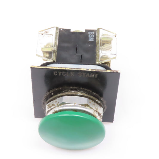 Allen Bradley 800T-XA 600V Momentary Contact Mushroom Head Green Switch