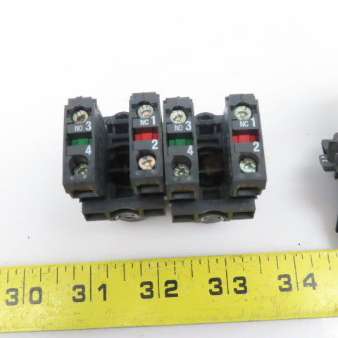 Allen Bradley 800E ZBE-101 600V Momentary Contact Blue Black Switch Lot Of 3