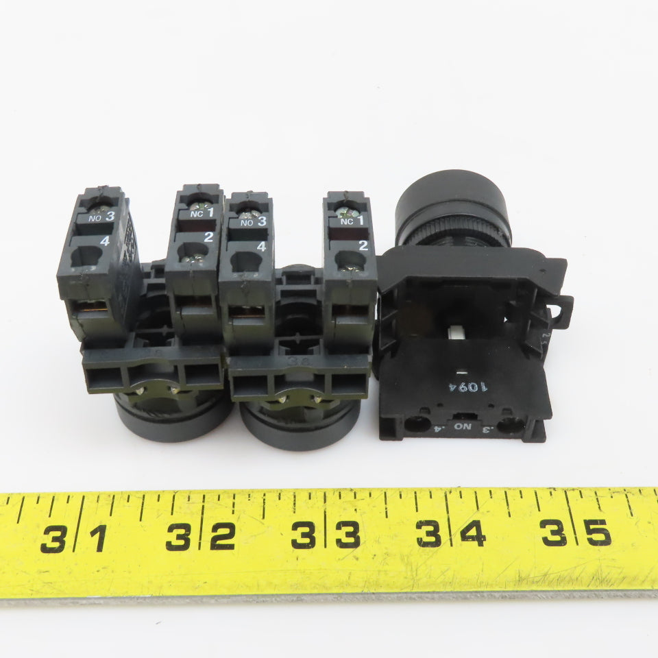 Allen Bradley 800E ZBE-101 600V Momentary Contact Blue Black Switch Lot Of 3