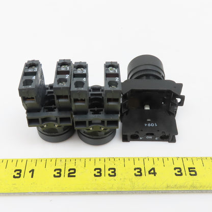Allen Bradley 800E ZBE-101 600V Momentary Contact Blue Black Switch Lot Of 3