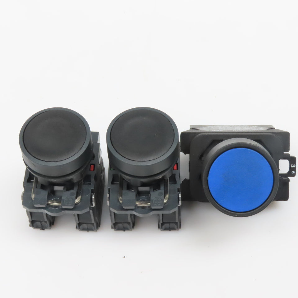 Allen Bradley 800E ZBE-101 600V Momentary Contact Blue Black Switch Lot Of 3