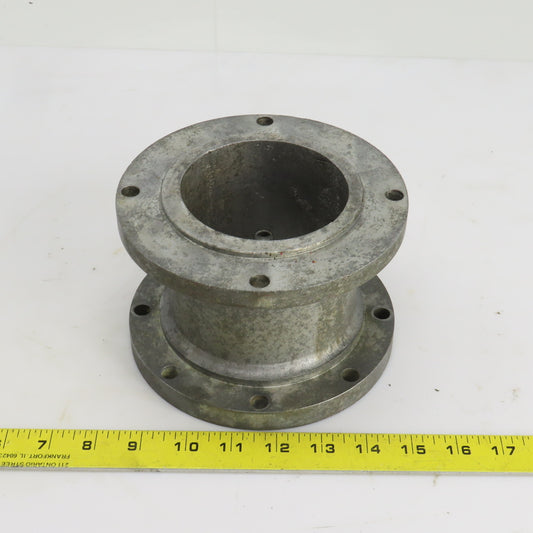 6-1/2" Diameter Cast Iron 4 To 8 Bolt Flanged Adapter 4-1/4" Wide