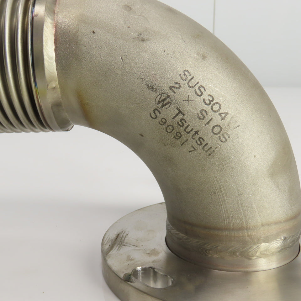 Tsutsui Laser Tube Pathway Flanged 90° Elbow W/Flex Bellows 45° Elbow 15" OAL