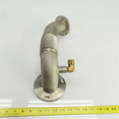 Tsutsui Laser Tube Pathway Flanged 90° Elbow W/Flex Bellows 45° Elbow 15" OAL