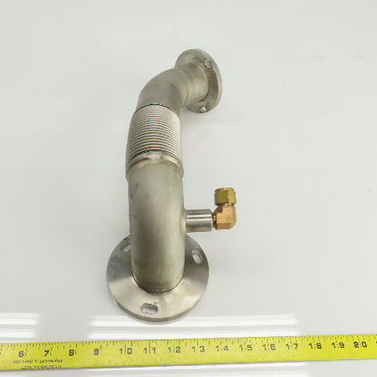 Tsutsui Laser Tube Pathway Flanged 90° Elbow W/Flex Bellows 45° Elbow 15" OAL