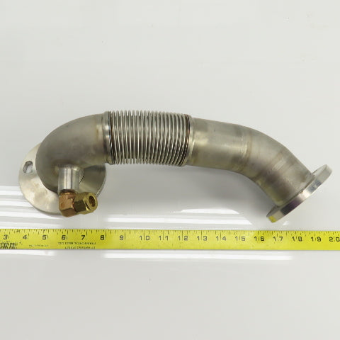 Tsutsui Laser Tube Pathway Flanged 90° Elbow W/Flex Bellows 45° Elbow 15" OAL