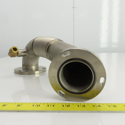 Tsutsui Laser Tube Pathway Flanged 90° Elbow W/Flex Bellows 45° Elbow 15" OAL