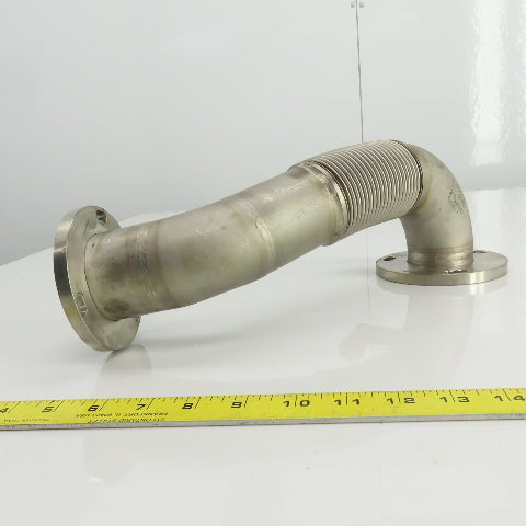 Tsutsui Laser Tube Pathway Flanged 90° Elbow W/Flex Bellows 45° Elbow 15" OAL