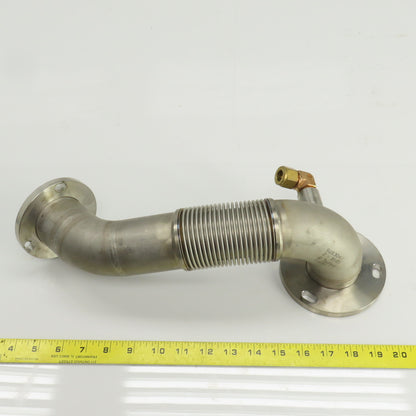 Tsutsui Laser Tube Pathway Flanged 90° Elbow W/Flex Bellows 45° Elbow 15" OAL