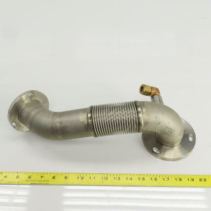 Tsutsui Laser Tube Pathway Flanged 90° Elbow W/Flex Bellows 45° Elbow 15" OAL