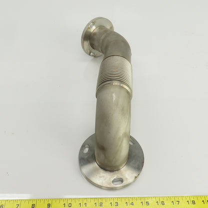 Laser Tube Pathway Flanged 90° Elbow W/Flex Bellows 45° Elbow 15" OAL